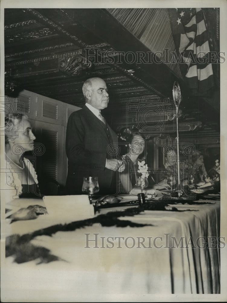 1934 Press Photo New York Governor Herbert Lehman at a dinner in NYC