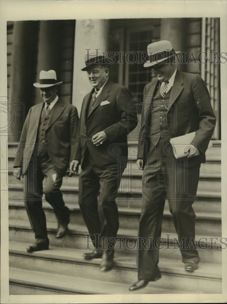 1932 Press Photo New York James Brown, Dr William Schroeder Jr. George Davy NYC
