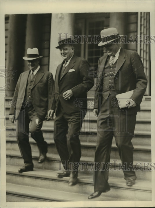 1932 Press Photo New York James Brown, Dr William Schroeder Jr. George Davy NYC