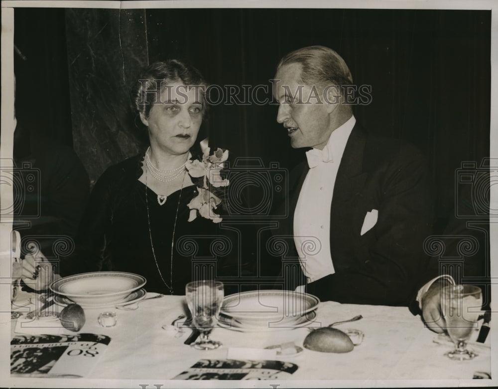1936 Press Photo New York Mrs Sidney Borg, David McAlpin at Hotel Commodore NYC