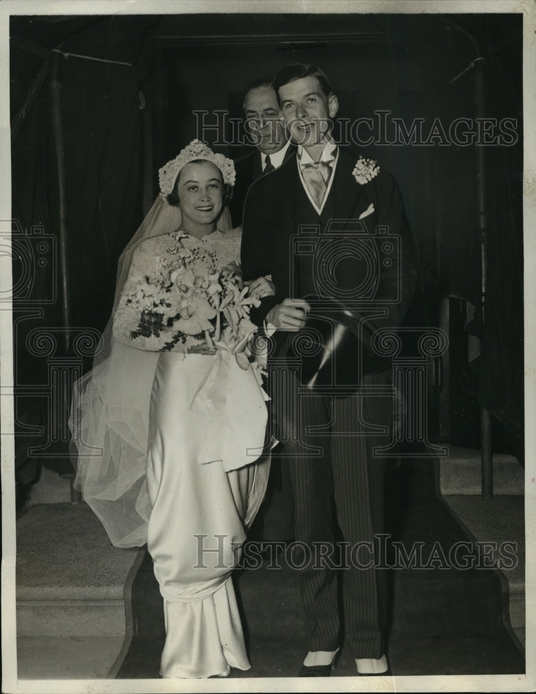 1934 Press Photo New York Dorthea Gay Marries Dwight Davis Jr NYC - neny20822