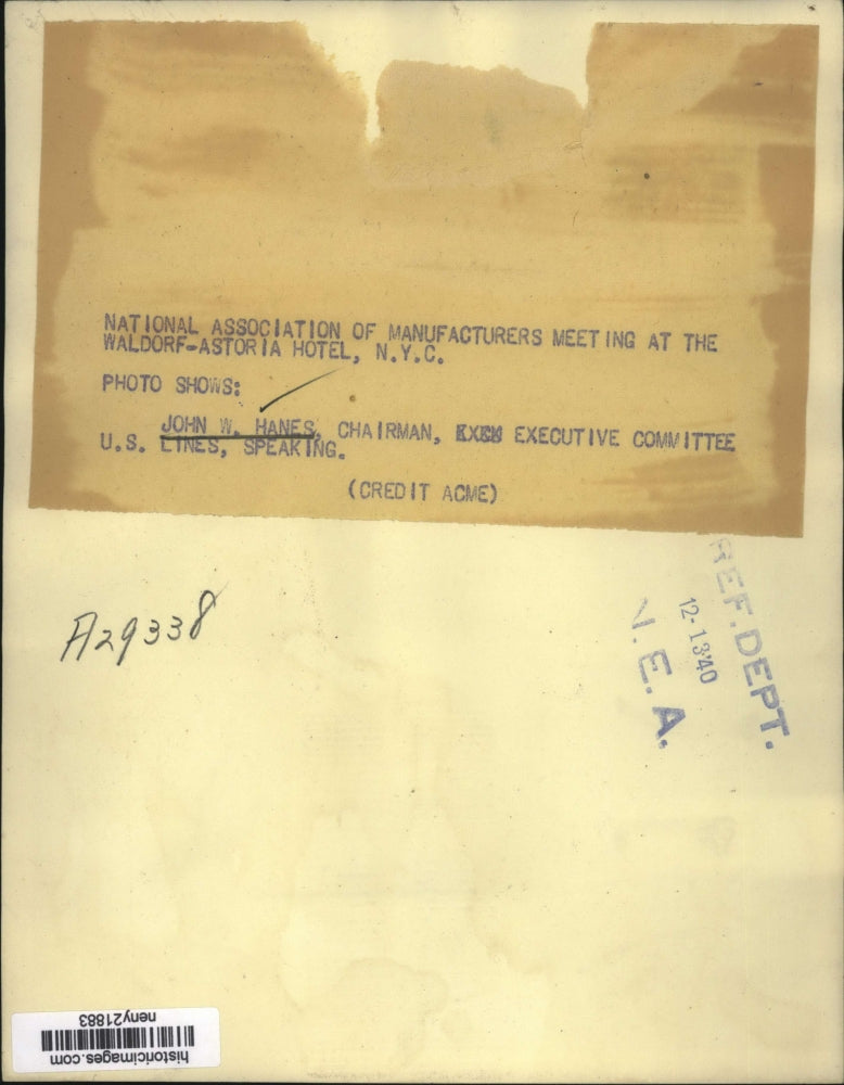 1940 Press Photo New York John W Hanes exec committee of US Lines NYC