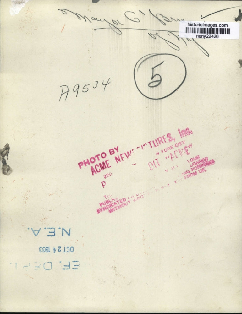 1933 Press Photo NEW YORK UNKNOWN NEW YORK MAYOR NYC - neny22426