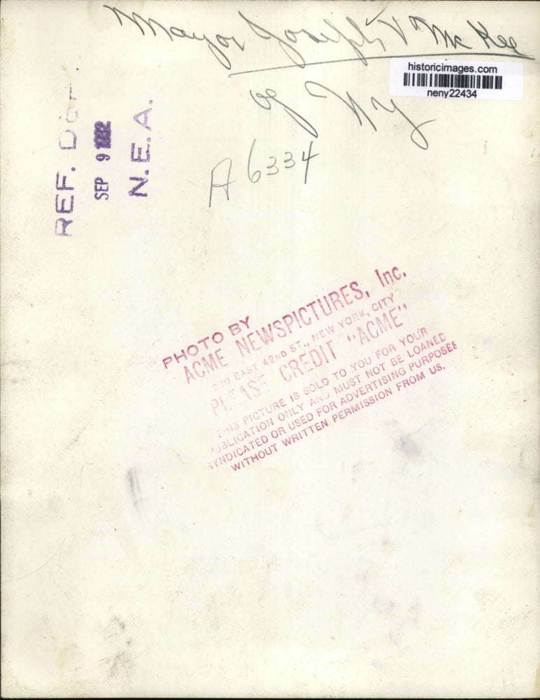 1932 Press Photo New York Mayor Joseph McKee NYC - neny22434