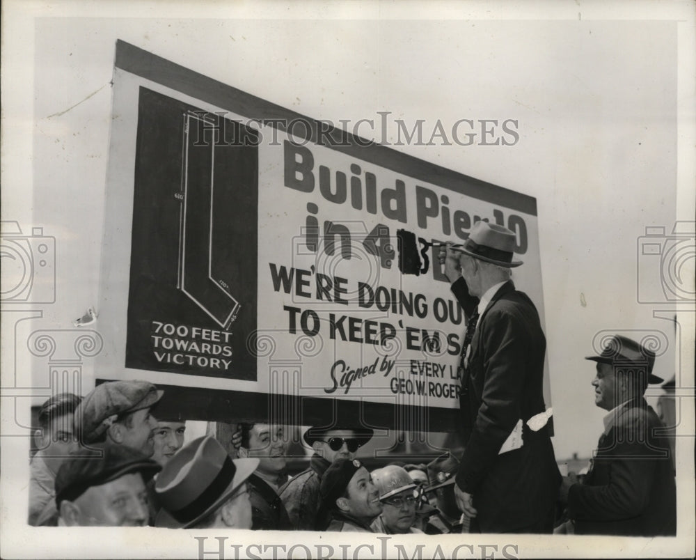 1942 Press Photo New York Bethlehem Steel Company Staten Island Yard Record NYC