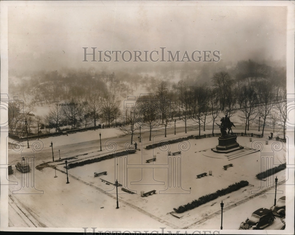 1940 Press Photo New York view of Central Park covered with snow NYC - neny23075