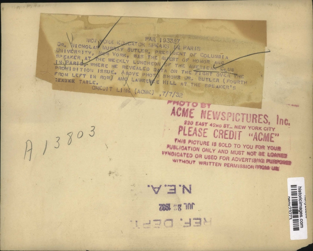 1932 Press Photo NEW YORK EDUCATOR SPEAKS IN PARIS NYC - neny23273