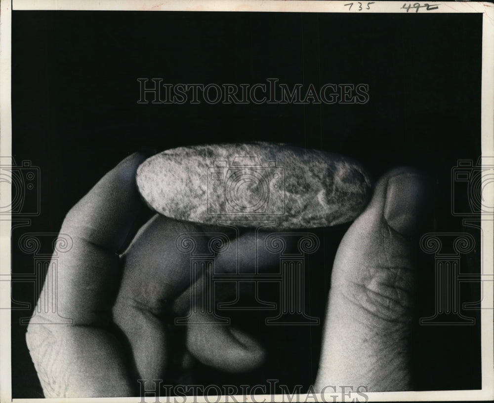 1968 Press Photo New York Sculptured Head of a Man Found in Afghanistan NYC