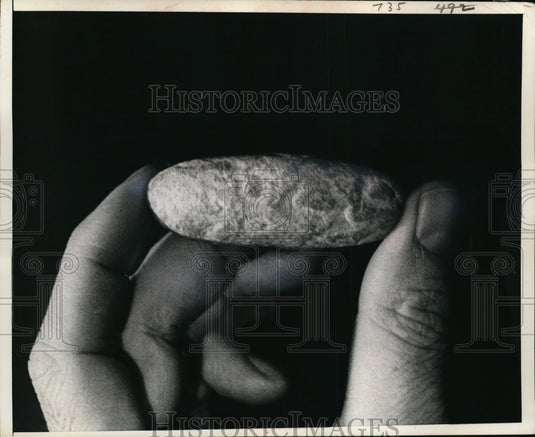 1968 Press Photo New York Sculptured Head of a Man Found in Afghanistan NYC