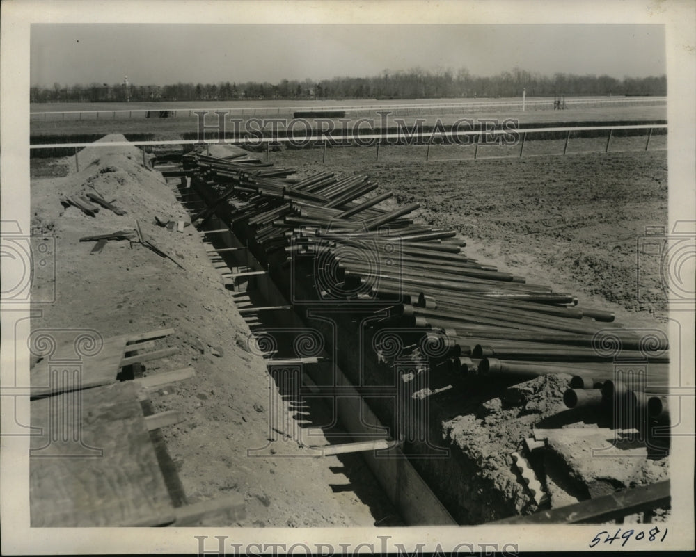 1940 Press Photo New York Preparing Belmont Race Track For Mutuel Betting NYC