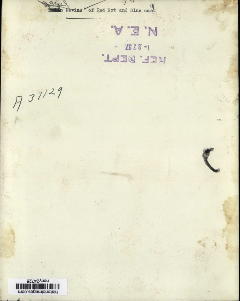 1937 Press Photo NEW YORK HAZEL NEVIN OF RED HOT & BLUE CAST NYC - neny24728