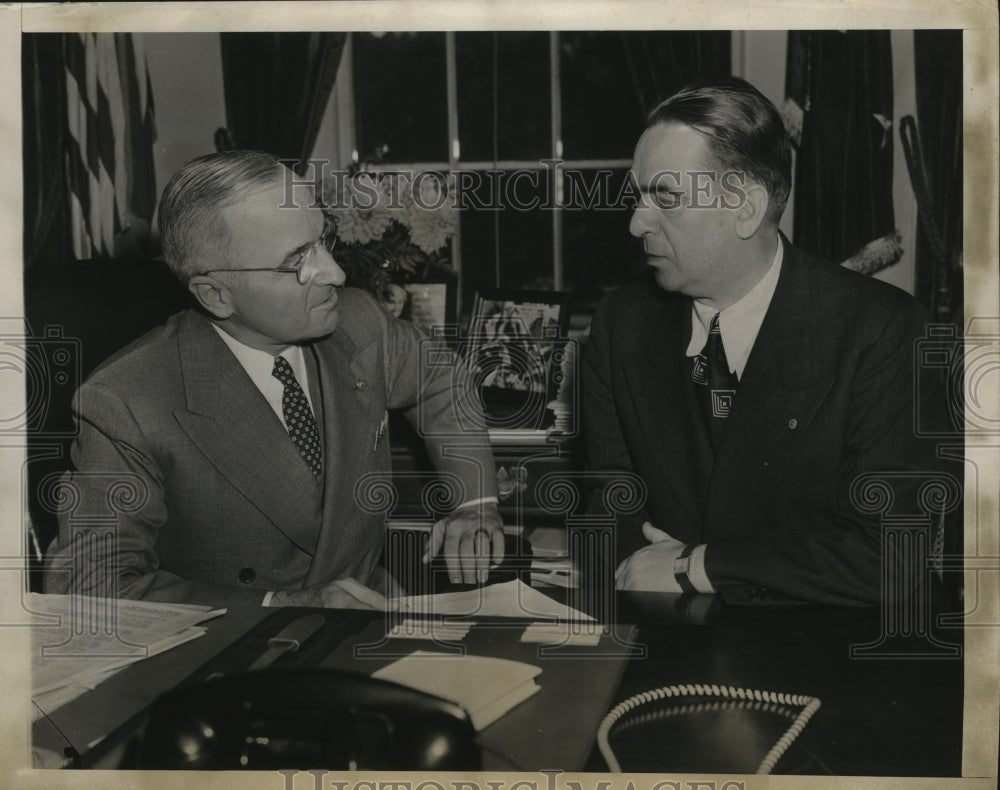 1945 Press Photo William O'Dwyer Visits President Truman Washington DC