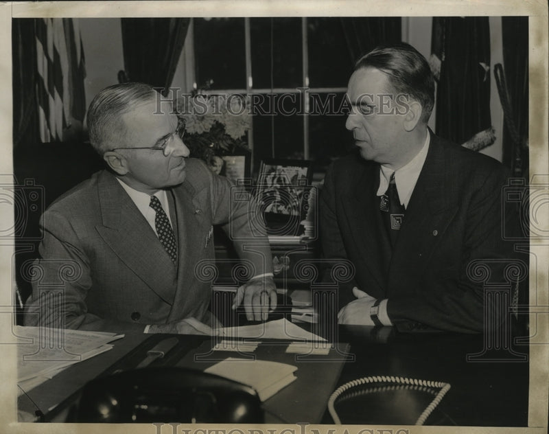 Load image into Gallery viewer, 1945 Press Photo William O'Dwyer Visits President Truman Washington DC
