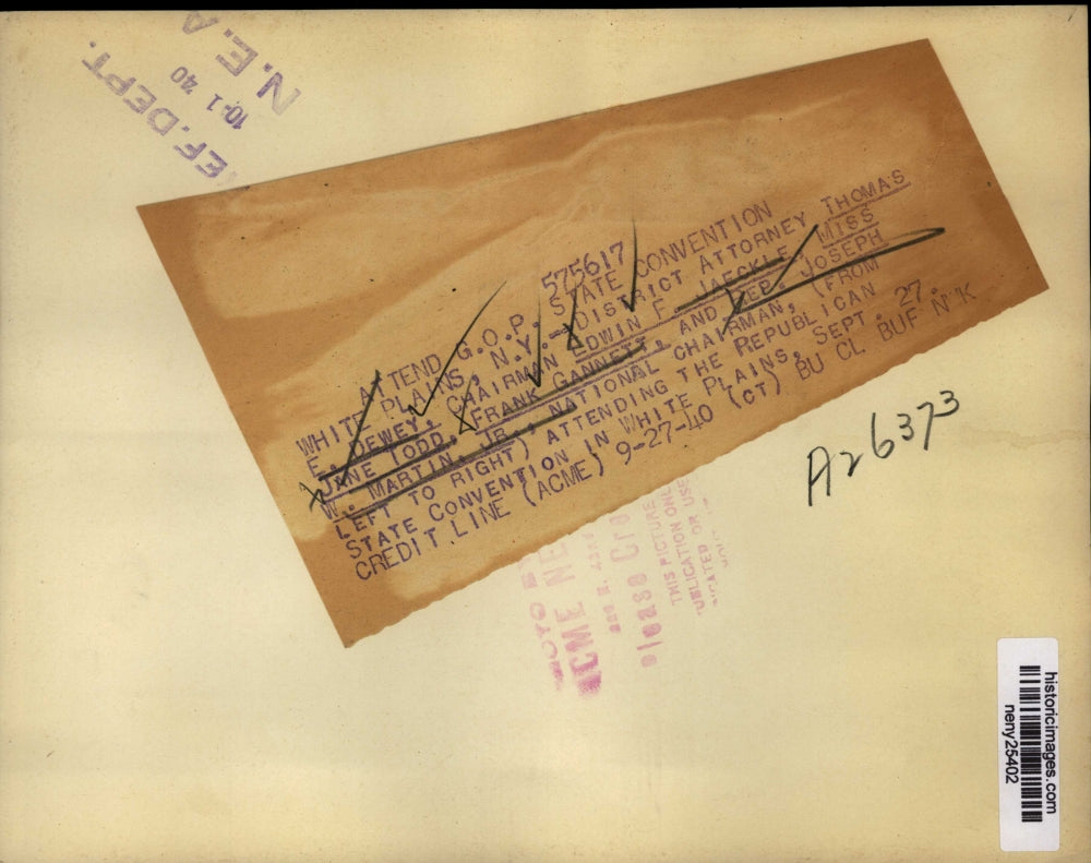 1940 Press Photo NEW YORK ATTEND G.O.P. STATE CONVENTION NYC - neny25402