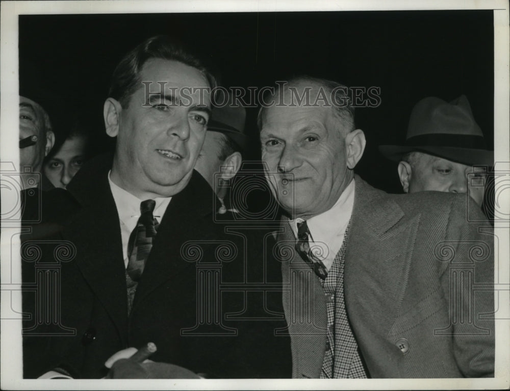 1941 Press Photo New York William O'Dwyer, Mike JAcobs at Louis-Nova Fight NYC