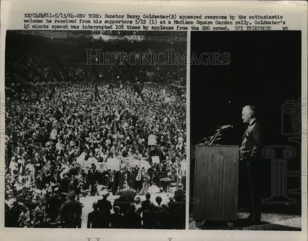 1964 Press Photo New York Senator Barry Goldwater Madison Square Garden NYC- Historic Images