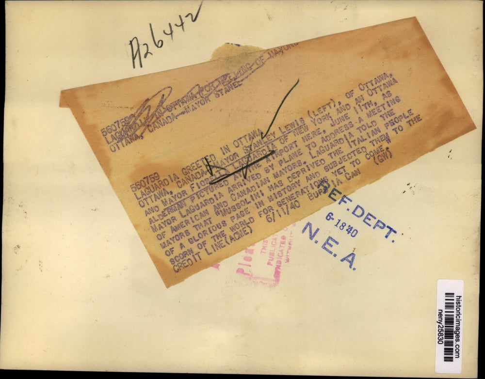 1940 Press Photo New York Mayor Fiorello La Guardia and Mayor Stanley Lewis NYC