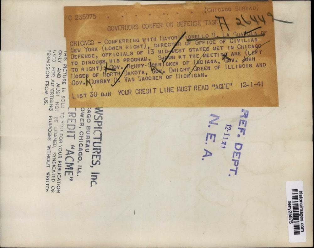 1941 Press Photo New York Mayor F.H. La Guardia with Governors NYC - neny25875