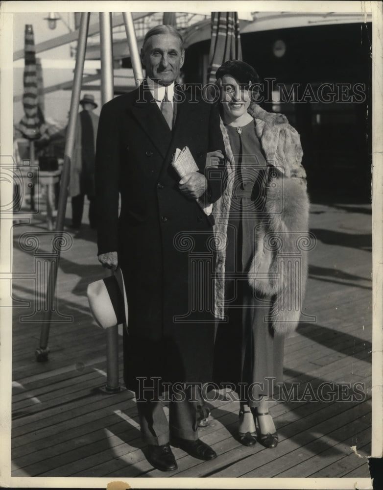 1933 Press Photo New York U.S Sen and Mrs. William McAdooo of Calif. NYC