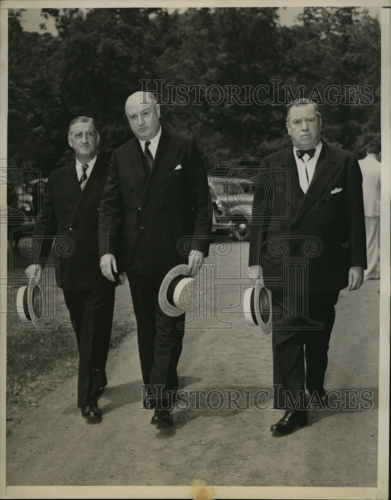 1938 Press Photo New York Sen RS Copeland funeral, F Kelly, J Farley from NYC