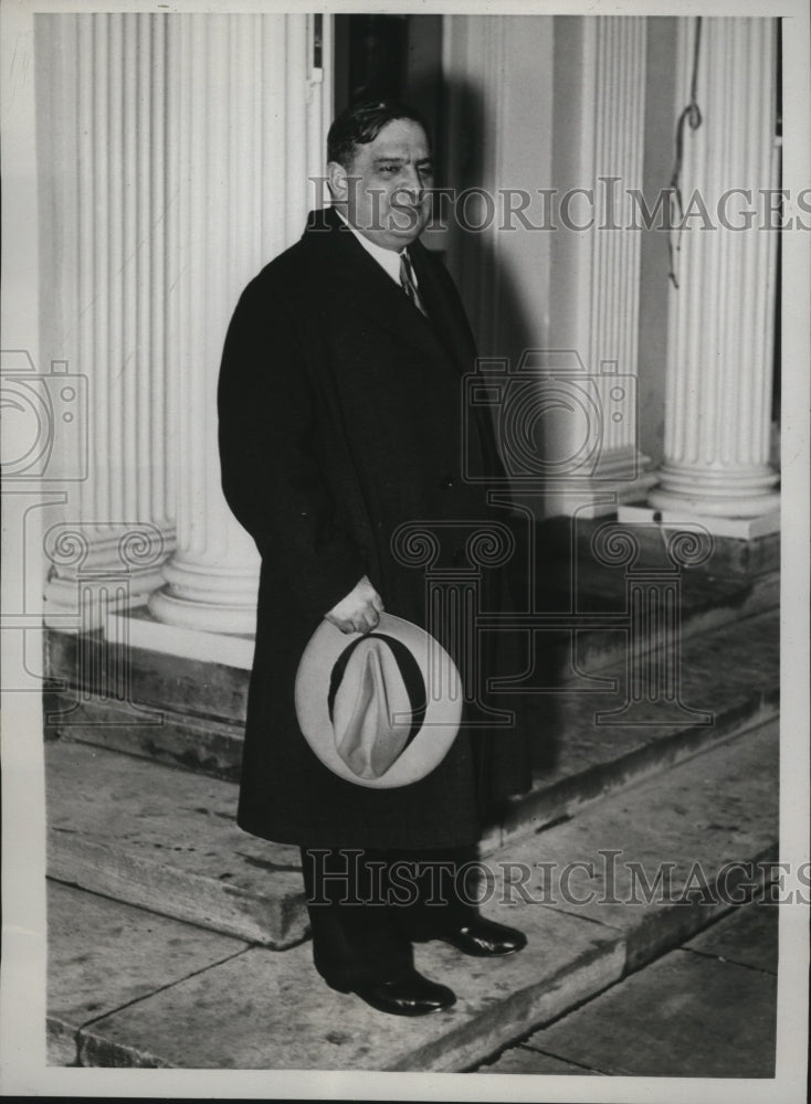 1933 Press Photo New York Fiorello LaGuardia leaves the White House NYC