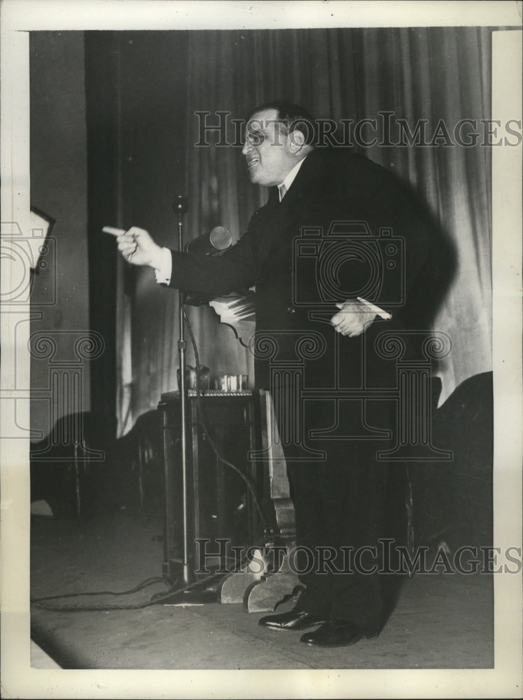 1937 Press Photo New York Mayor LaGuardia Addresses Cutting Memorial, Washington