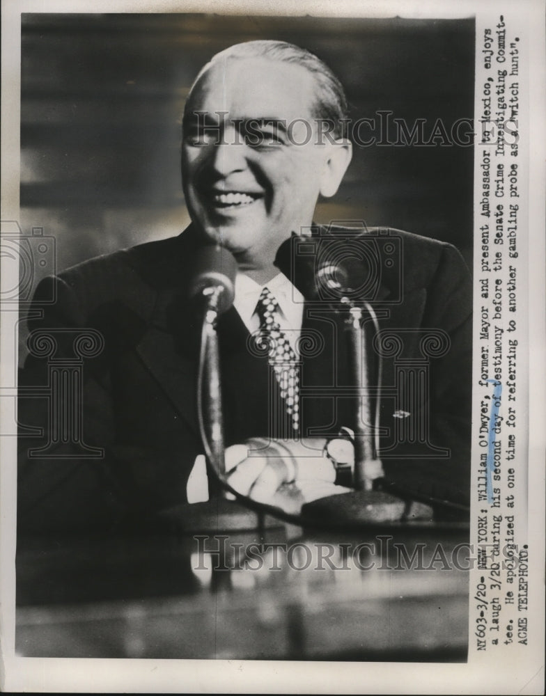 1951 Press Photo New York William O'Dwyer former Mayor NYC now ambassador NYC