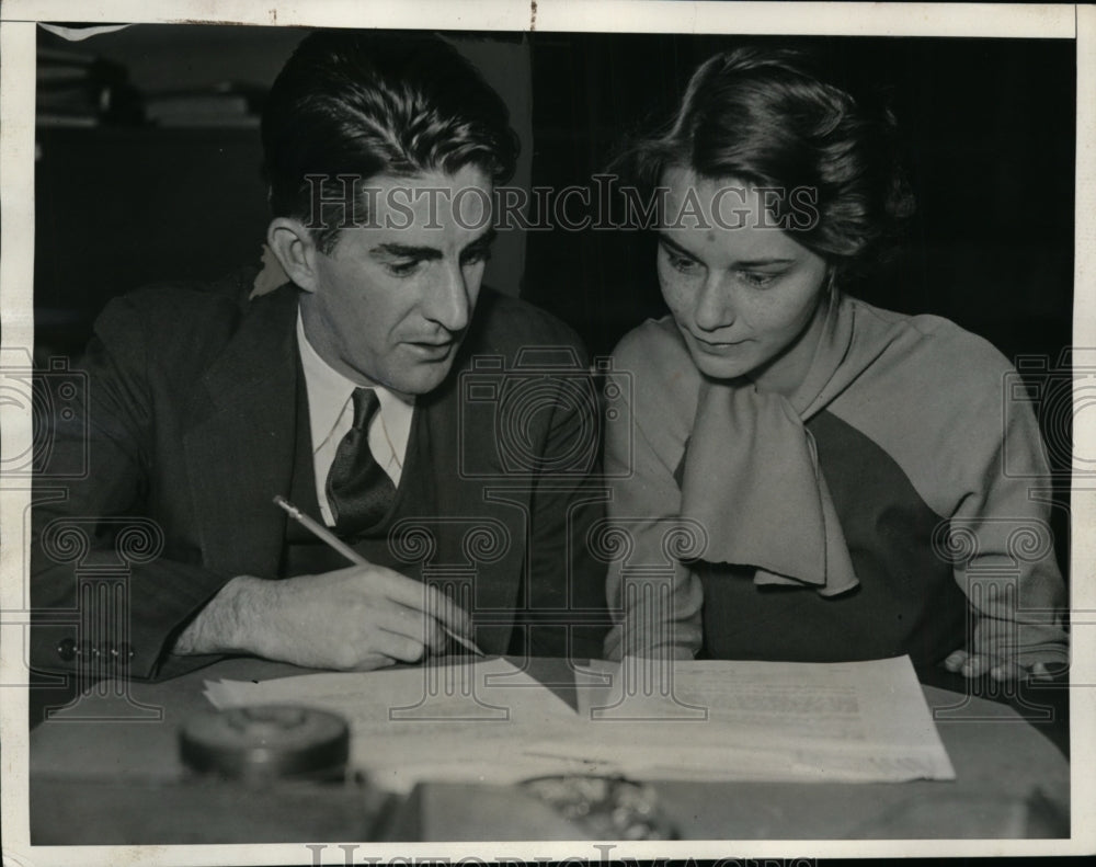 1933 Press Photo J. L. Donovan, Margaret Stabler to unionize NRA employees