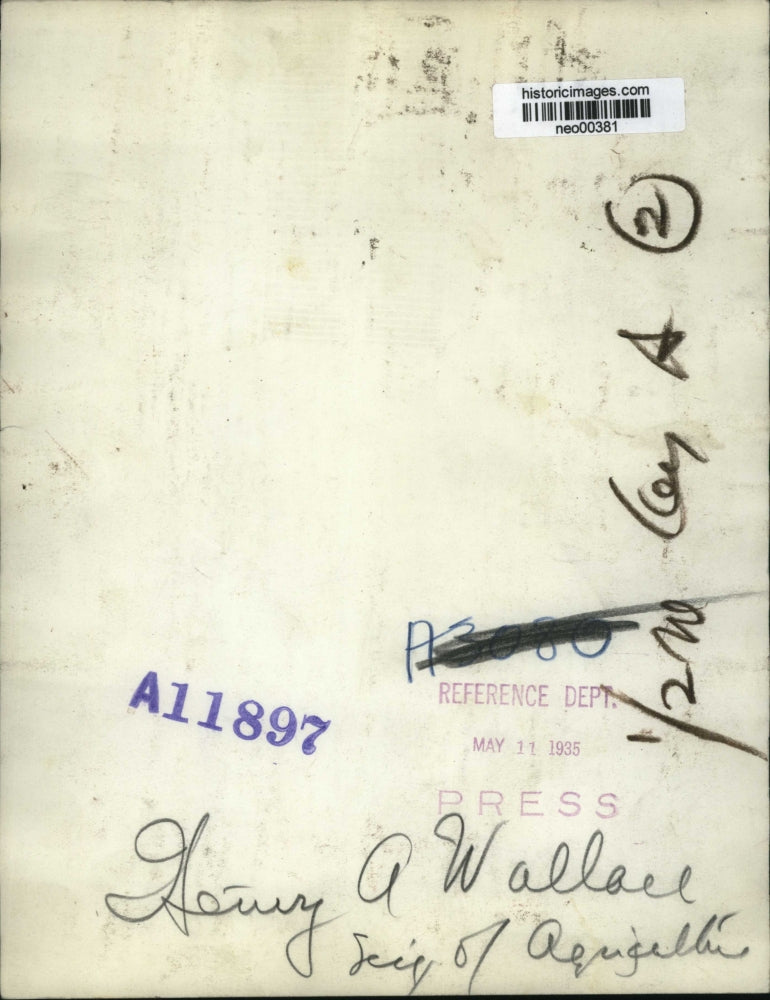 1935 Press Photo Henry A. Wallace, US Secretary of Agriculture - neo00381