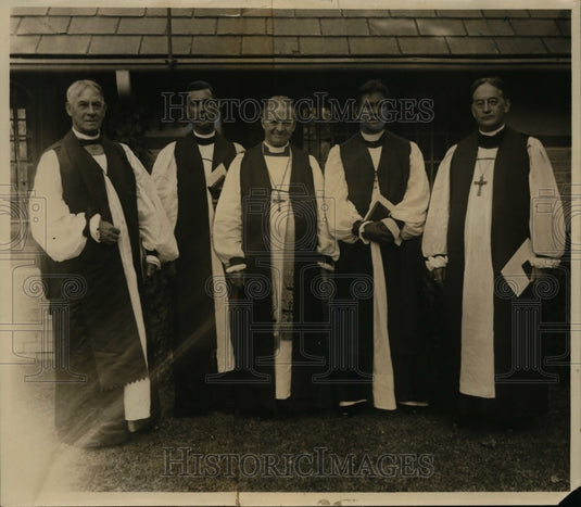 1931 Press Photo Rev Efrain Salinas, Rev John B Bentley, Bishop PT Rowe