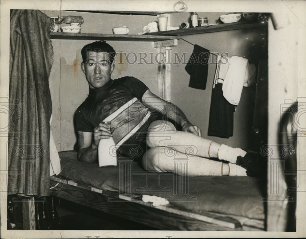 1938 Press Photo Jack Sheehan takes a rest at a sporting event - neo00768- Historic Images