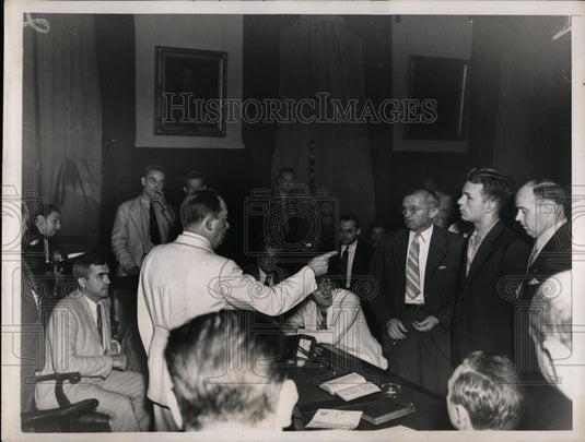 1937 Press Photo Philadelphia Mayor Davis Wilson, State Trooper WF Ely