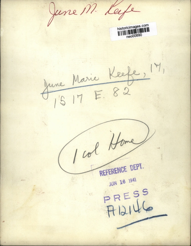 1941 Press Photo June Marie Keefe of Ohio - neo00890
