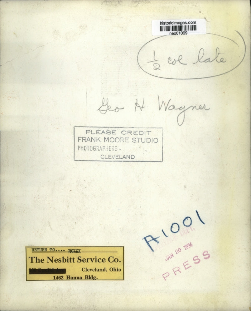 1934 Press Photo George H. Wagner - neo01069