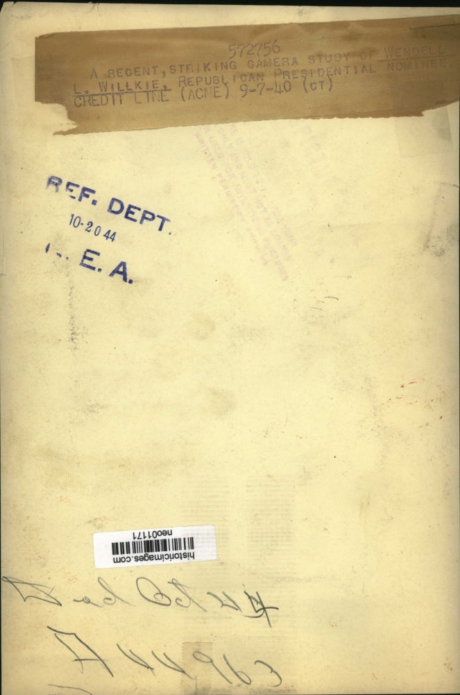 1944 Press Photo Wendell L. Willkie, Republican Presidential Nominee - neo01171