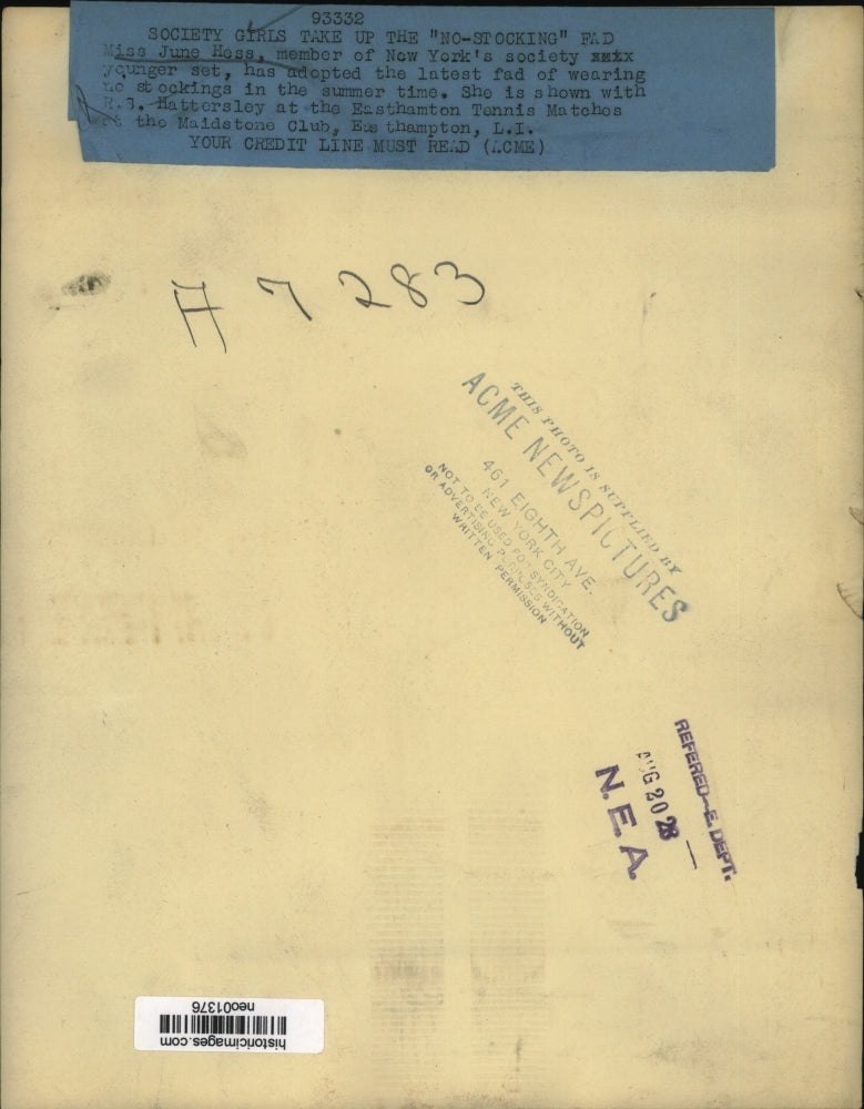 1928 Press Photo June Hoss of NY society & RS Hattersley at the races