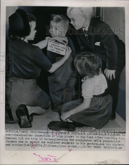 1954 Press Photo Kenneth, Diane, Arthur, Odille Follenius in NYC - neo01414