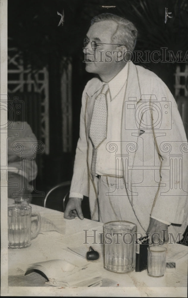 1936 Press Photo Kansas Governor Alfred Landon campaigns for President
