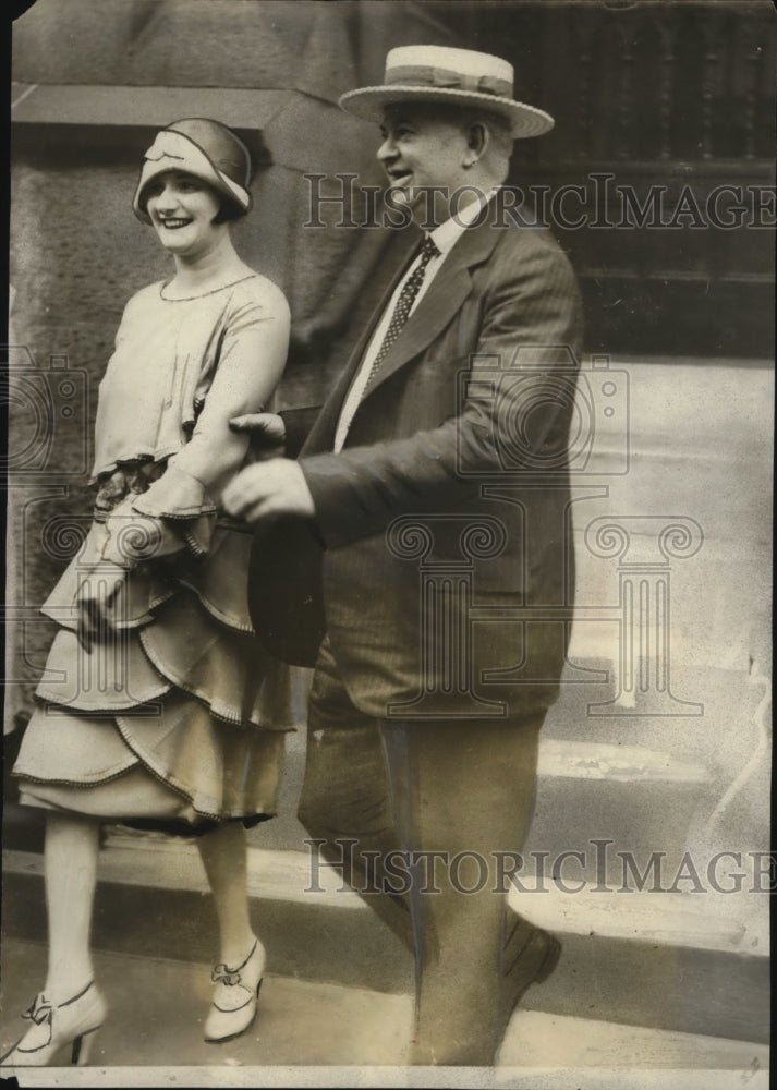 1927 Press Photo Gertrude Gruen wedding to Solomon N Oppenheimer in NYC