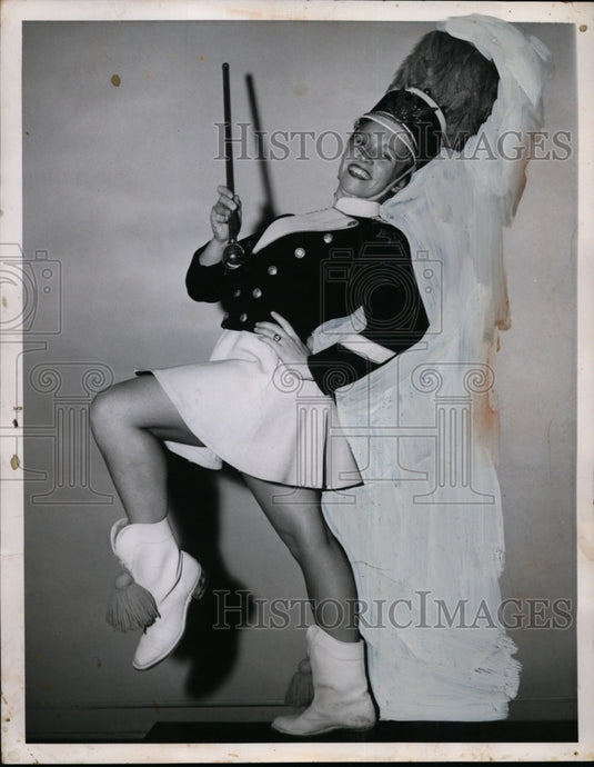 1955 Press Photo Judy Vernon of N. Strawberry Lane in Christmas Parade Attire