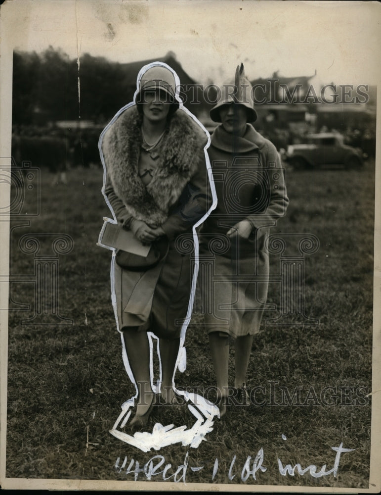 1928 Press Photo Mrs. Frank Gould and Ms, Jane Gourd at West Hills Racing Assoc.