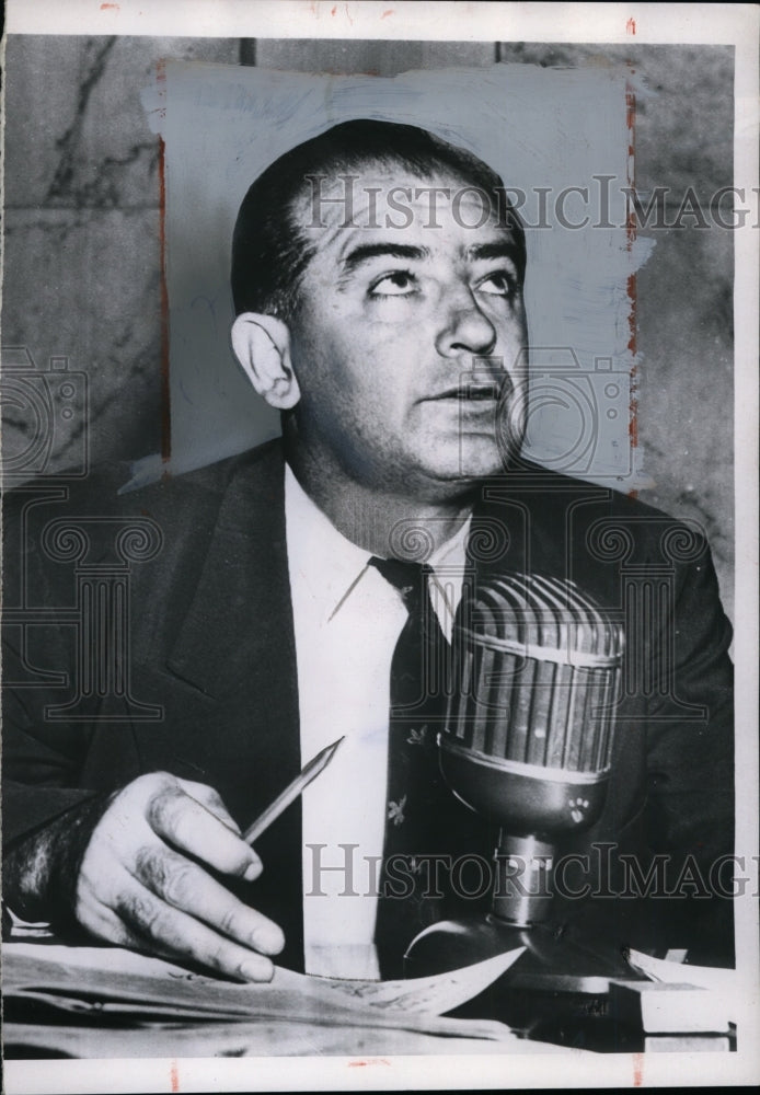 Load image into Gallery viewer, 1953 Press Photo Senator Joseph McCarthy at Senate Appropriations Committee
