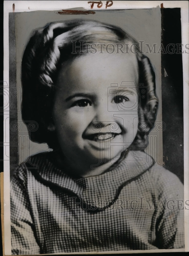 1938 Press Photo Charlotte Shafer, Little Girl Whose Smile Injured in Car Wreck