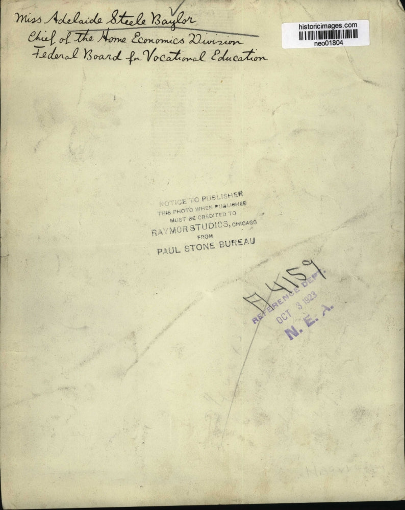 1923 Press Photo Adelaide Steele Baylor of Federal Board Vocational Education