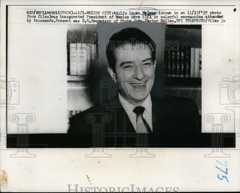 Load image into Gallery viewer, 1958 Press Photo Adolfo Lopez Mateos new President of Mexico - neo01969
