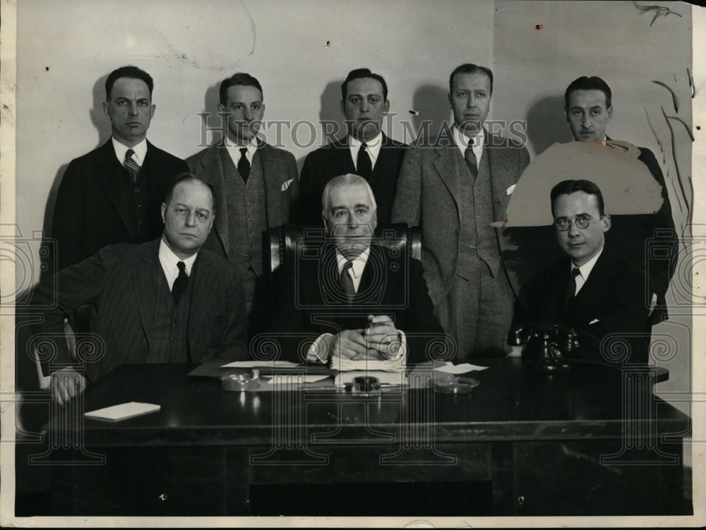 1931 Press Photo NY Commissioner Sam Seabury & staff JK Clark, JG Schurman