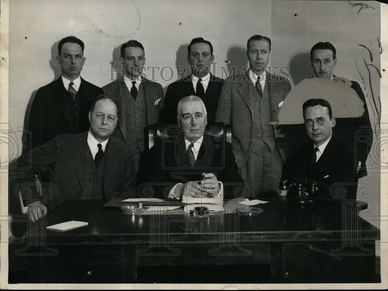 Load image into Gallery viewer, 1931 Press Photo NY Commissioner Sam Seabury &amp; staff JK Clark, JG Schurman
