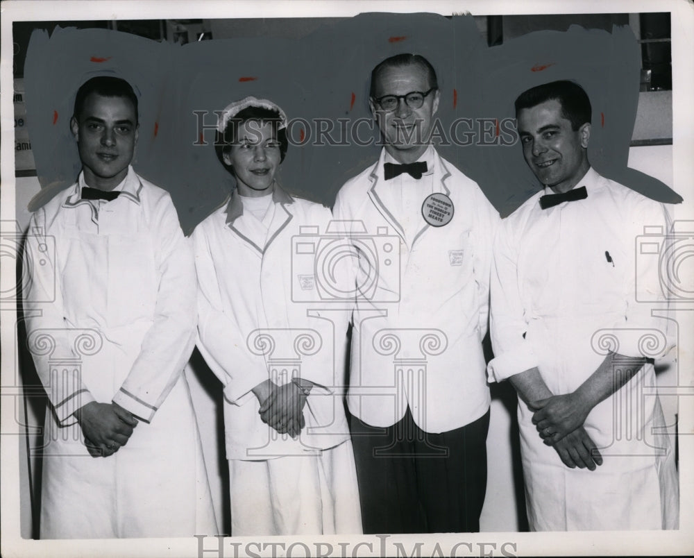 1955 Press Photo Joe Pasatiore, Mrs Dorothy Gura, Joe Lazekas, Nick Ferramasca