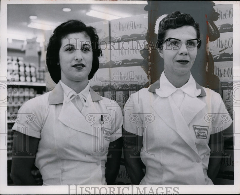 Load image into Gallery viewer, 1955 Press Photo Dolores Reynone &amp; Edith Parr Cleveland business women
