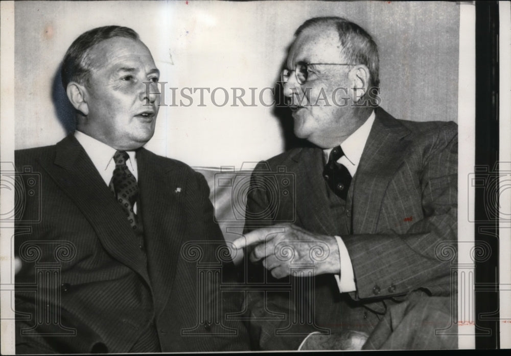 1957 Press Photo Selwyn Lloyd, John Foster Dulles in US Middle East Conference